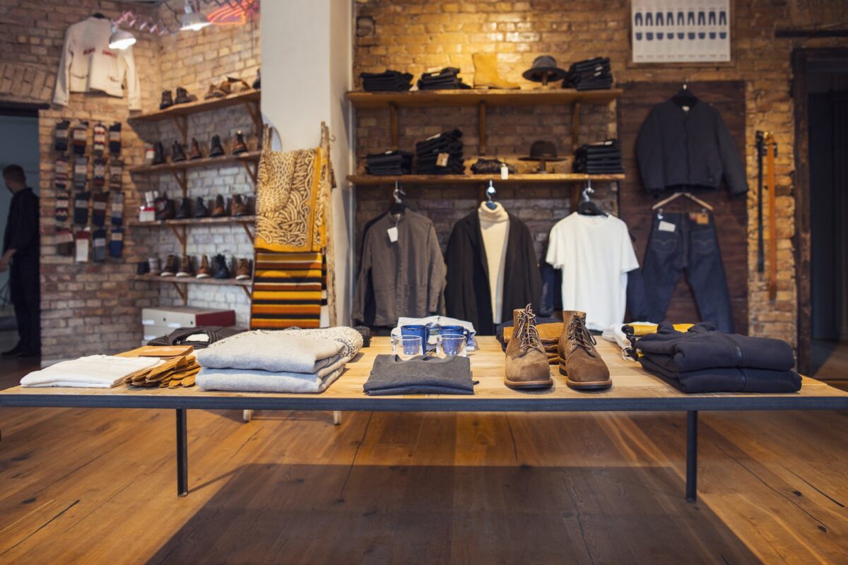 Interior of clothing store